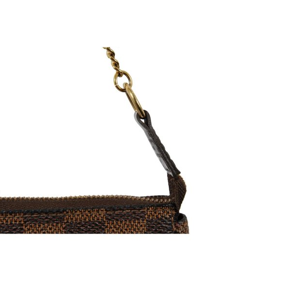 Louis Vuitton LV Damier Ebene Mini Pochette Accessories Brown Canvas Clutch - Picture 4 of 13